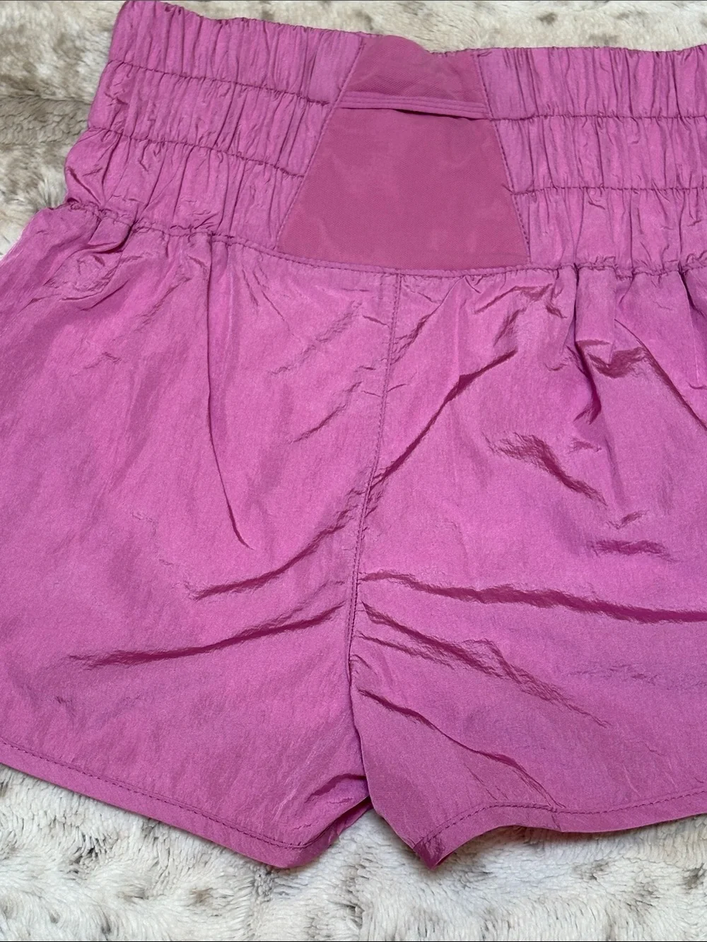 FP Movement Women's High-Waist Ruched Fusia Shorts, Size XS